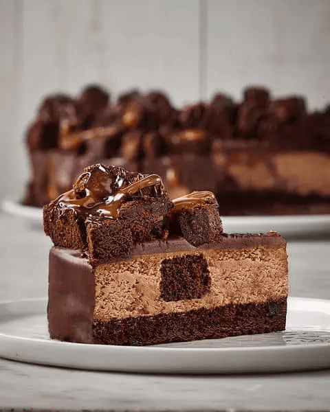 BROWNIE/CARAMEL CHEESECAKE 10" - 14 PCS/MCX