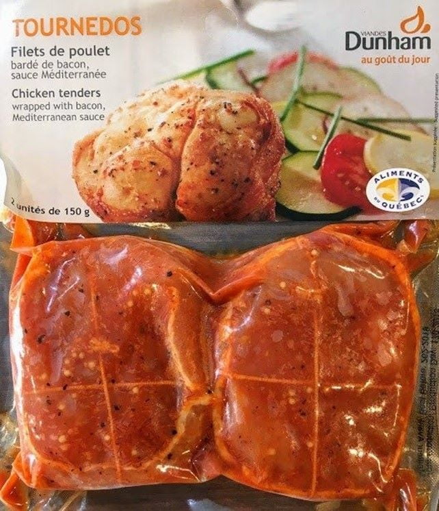 CHICKEN/ POULET TOURNEDOS/BACON (PK 2) (Viandes Dunham)